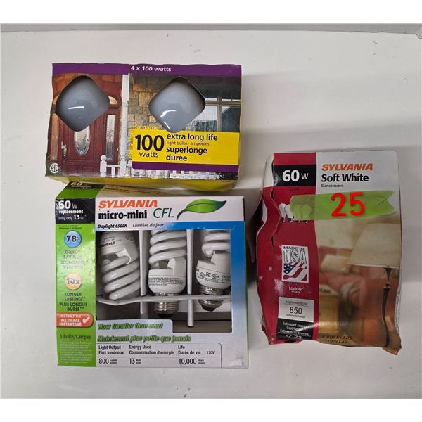 Lot of 60 and 100-watt Lightbulbs