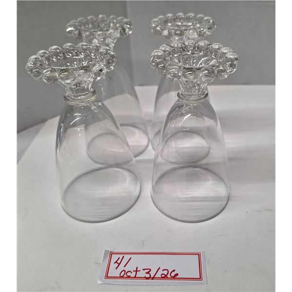 (4) Anchor Hocking “Boopie” Wine Glasses (Not Marked)