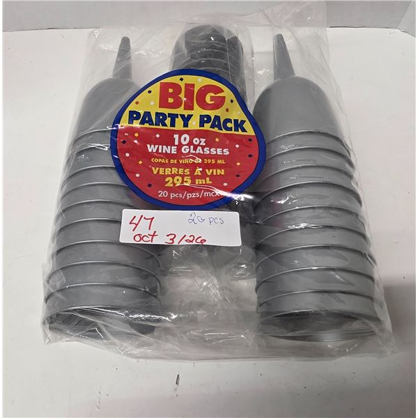 20pk Plastic Wine Glasses