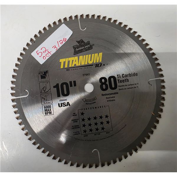 Titanium 10” Saw Blade
