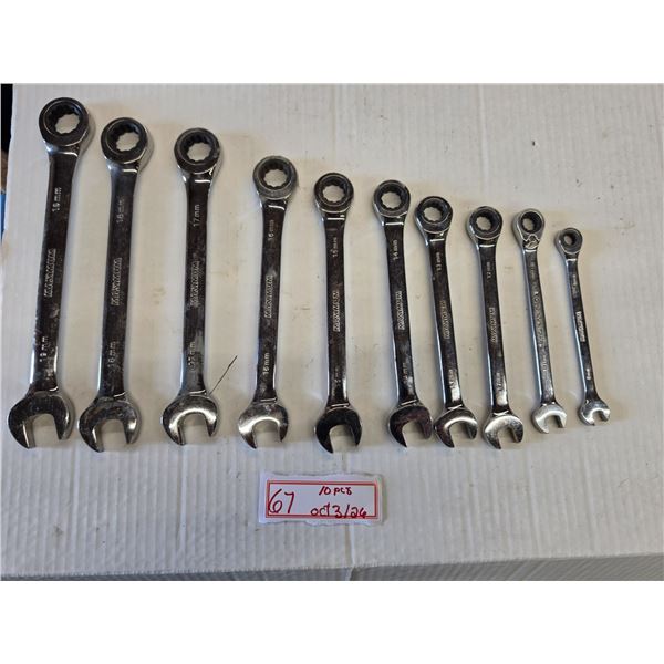 (10) Maximum 12-point Ratcheting Wrenches, 8 to 19mm