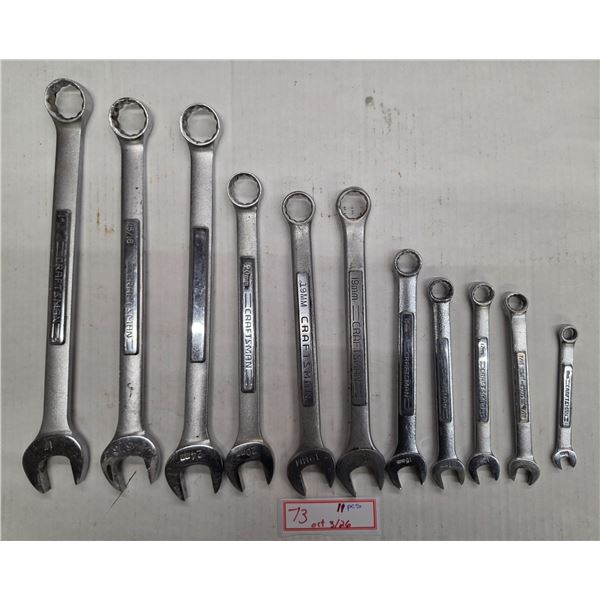 (11) Craftsman 12-Point Wrenches, Assorted Sizes