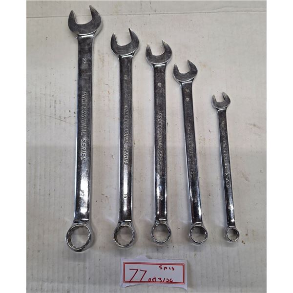 (5) Mastercraft Pro-Series 12-point Wrenches, 11 to 22mm