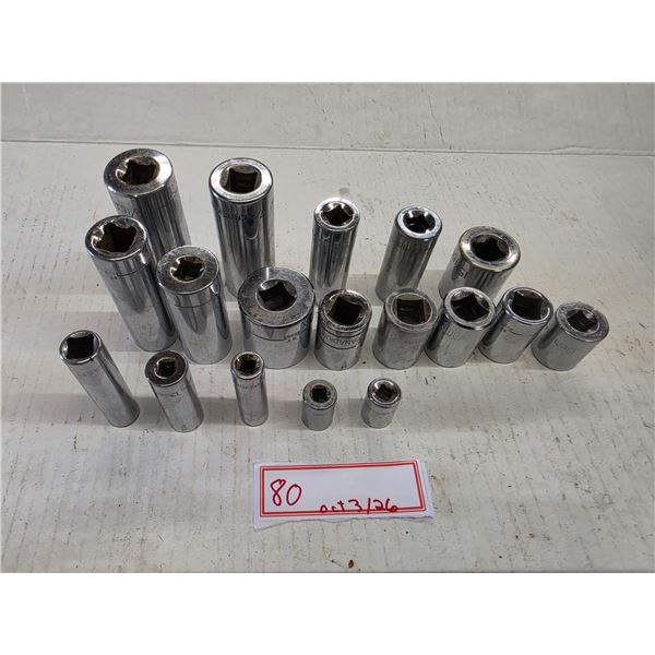 (18) Assorted Sockets