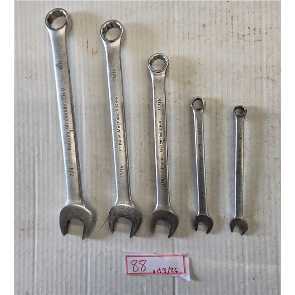 (5) Popular Mechanics 12-Point Wrenches