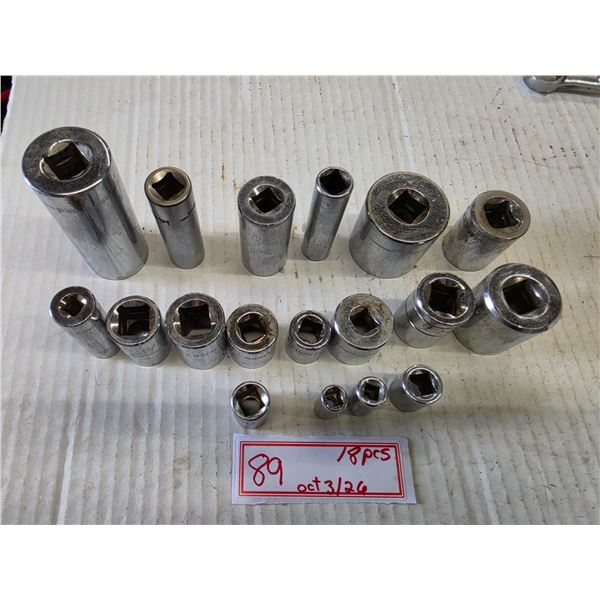 (18) Assorted Sockets