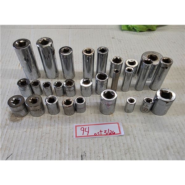 (28) Assorted Sockets