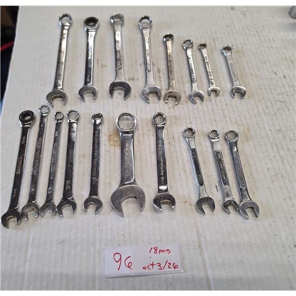 (18) Assorted Wrench Lot