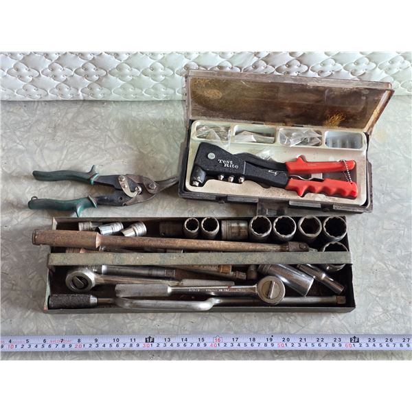 Asst. Tool Lot – Sockets, Riveter, etc.
