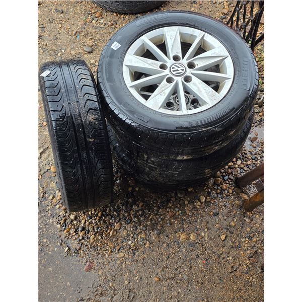VW rims and tires- 5 bolt- P195/65R15