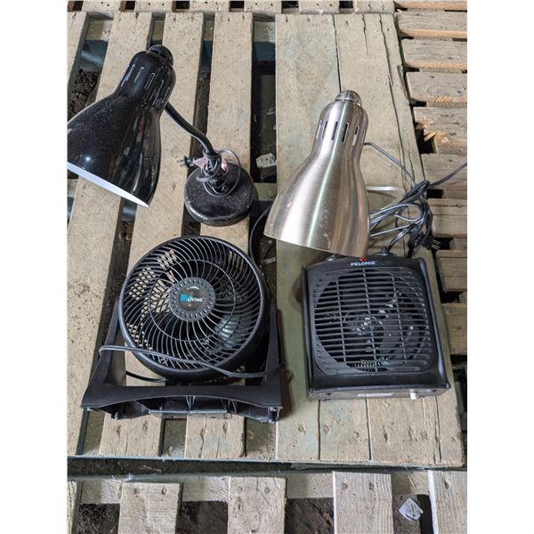 Space Heater, Fan, (2) Lamps