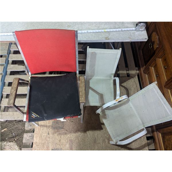 (3) Metal Framed Chairs & Gel Cushion – (1) Office Chair, (2) Kids Chairs