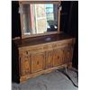 Image 1 : Vintage Buffet w/ Mirror – 60”x 20”x 36”H