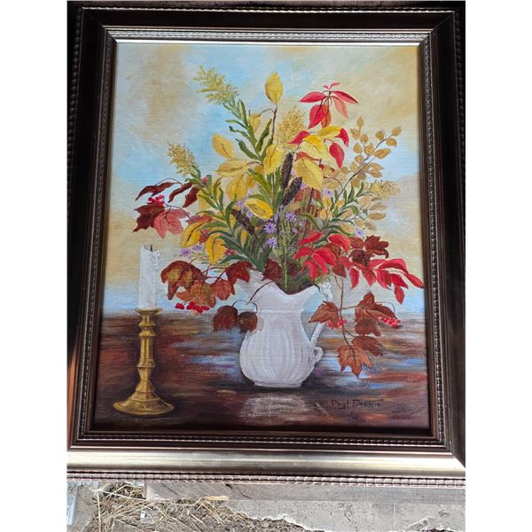 Framed Flower Painting, 20”x 24”