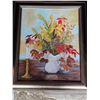 Image 1 : Framed Flower Painting, 20”x 24”