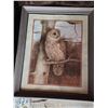 Image 1 : Framed Owl Print, 18.5”x 22.5”