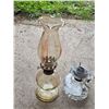 Image 2 : (2) Oil Lamps w/ Glass Chimneys