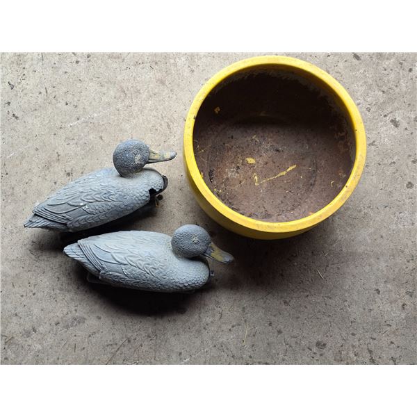 (2) Duck Decoys, Ceramic Planter