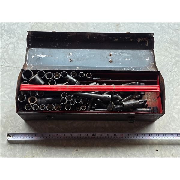 Tool box with sockets