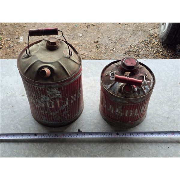 2 vintage gas cans
