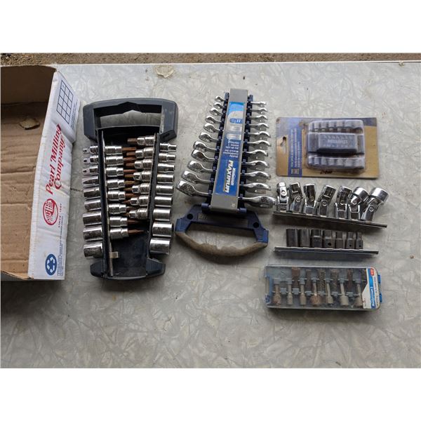 Lot of Socket and Wrench Sets
