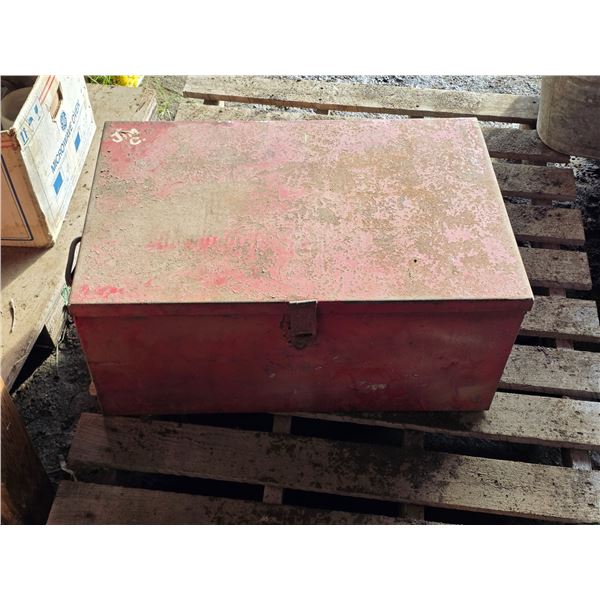 Metal storage bin with tongs