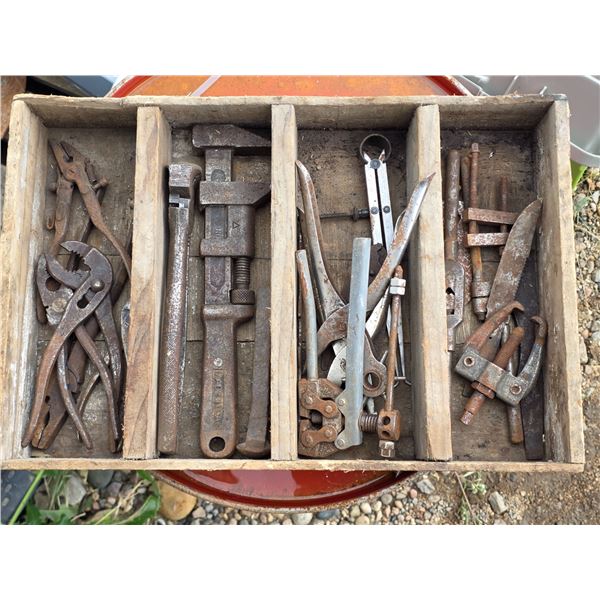 Antique tools wrenches, gear puller