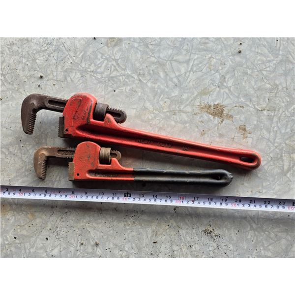 2 heavy wrenches- 18" and 14"