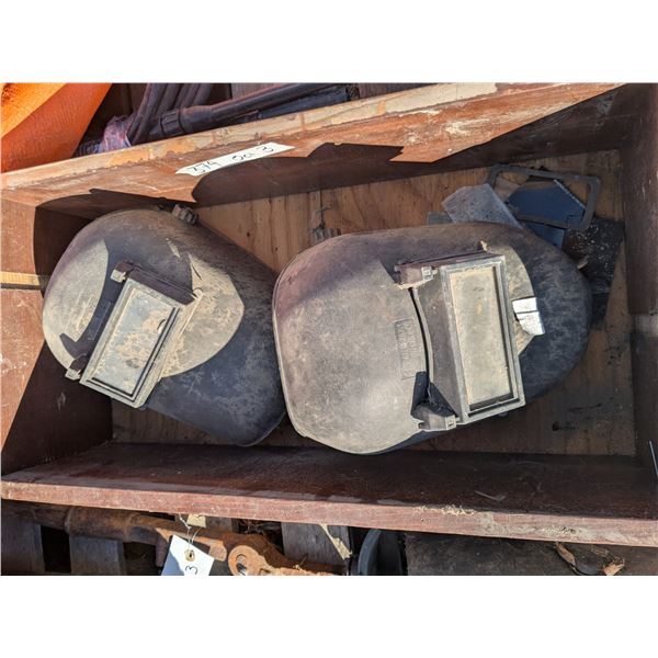 2 vintage welding masks with extra lenses