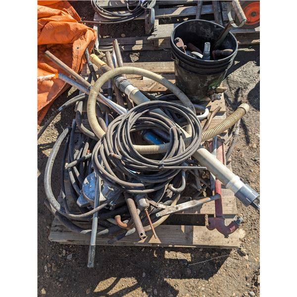 Pallet of misc items- hoses, broken hand fuel pumps