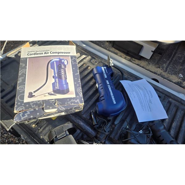 200 PSI Cordless Rechargeable Air Compressor – New/Unused.  Great for Vehicle