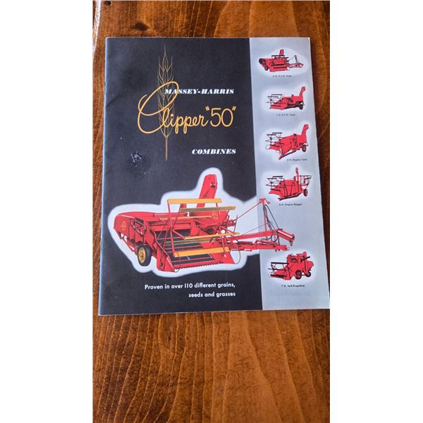 1940’s Massey Harris Clipper “50” Combine Brochure.  Great Colour & Graph