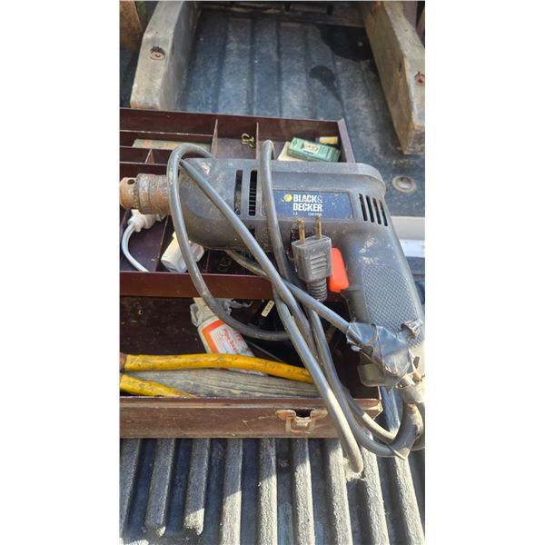 Electric Black & Decker Drill, Elec. Jigsaw, Toolbox w/ Contents