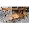 Image 1 : (4) Unmatched Press Back Chairs (One Needs Base Work)