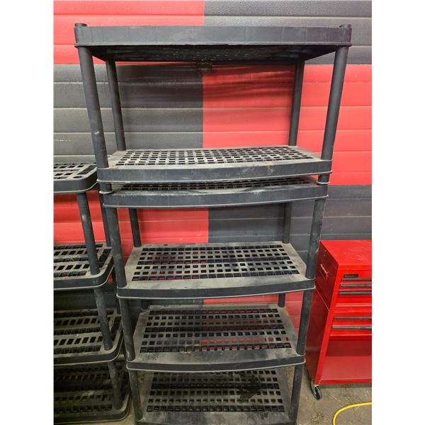 *OFFSITE* 4-Tiered (36”x 17”x 59”h) and 2-Tiered Plastic Shelving Units