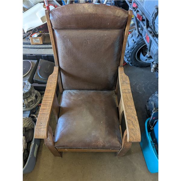 *OFFSITE* Large Wood & Vinyl Captain’s Chair