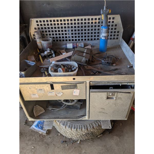 *OFFSITE* Aluminum Cabinet/Work Bench w/ Contents