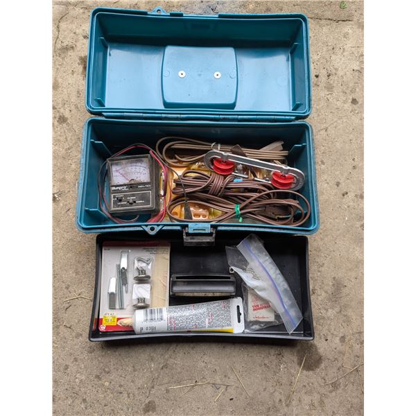 15” Plastic Toolbox w/ Asst. Hardware & Extension Cords
