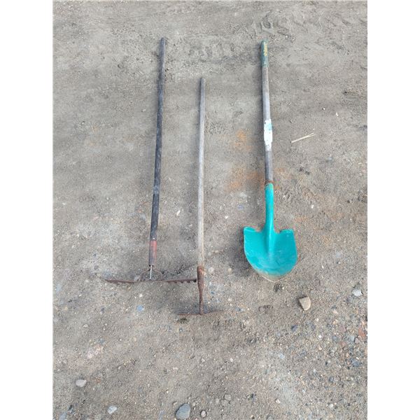 Spade, Rake, Garden Hoe