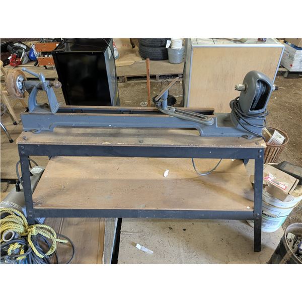 Wood Lathe w/ 1/2HP Motor, 36" Bed, 6" Swing & Stand.  Measures 58"x 23"x 44"