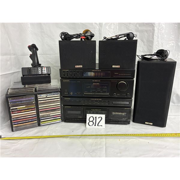 Pioneer/Kenwood Stereo w/ Speakers & CD’s, Top Gun “Thrustmaster” Joystic