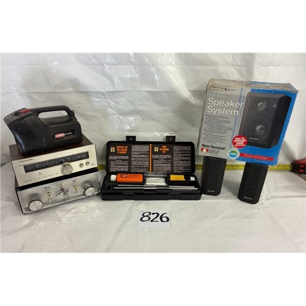 Radios, Speakers, Flashlight, Gun Cleaning Kit