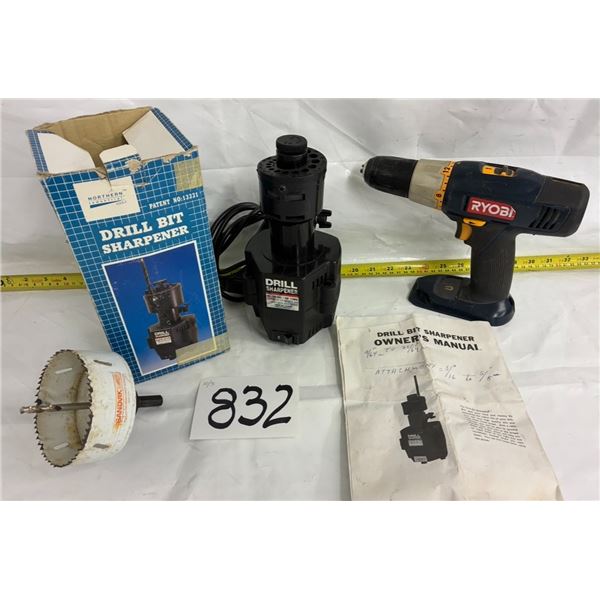 Drill Bit Sharpener, Ryobi ½” Drill, 4” Hole Saw