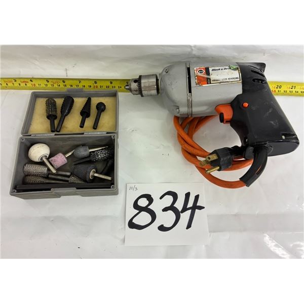 Black & Decker 3/8” Variable Speed Drill, Grinding Bits