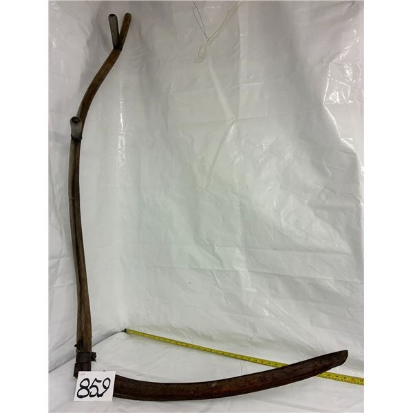 Vintage Two-Handed Sickle (Handle 57”, Blade 32”)