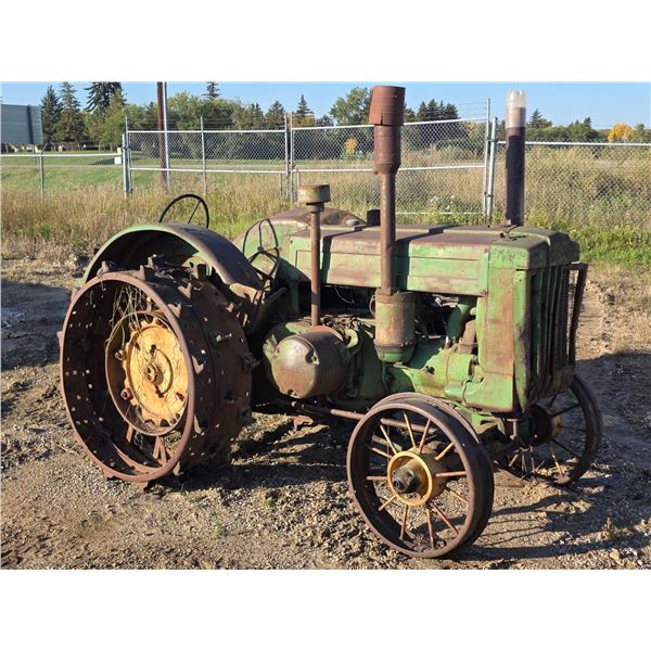 John deere model D tractor with steel wheels- as is