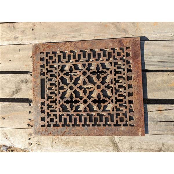 Vintage Cast Iron Heating Grate, 13.5”x 11.75”