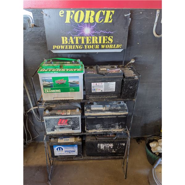 *OFFSITE* Battery Display Rack w/ Untested Batteries