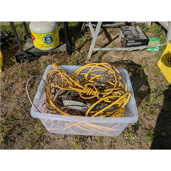 *OFFSITE* Bin of Extension Cords & Work Lamp