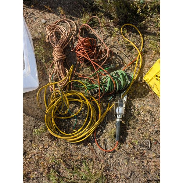 *OFFSITE* Bin of Assorted Cords & Work Lamps